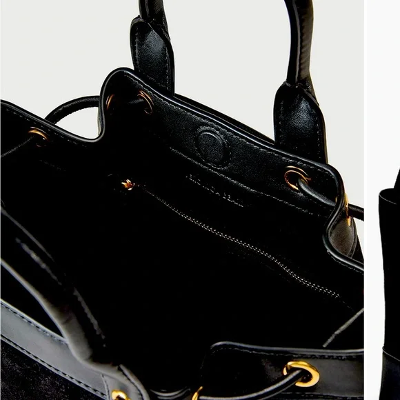 Veronica Beard Goody Suede and Leather Bucket bag Black NWT - Picture 4 of 9